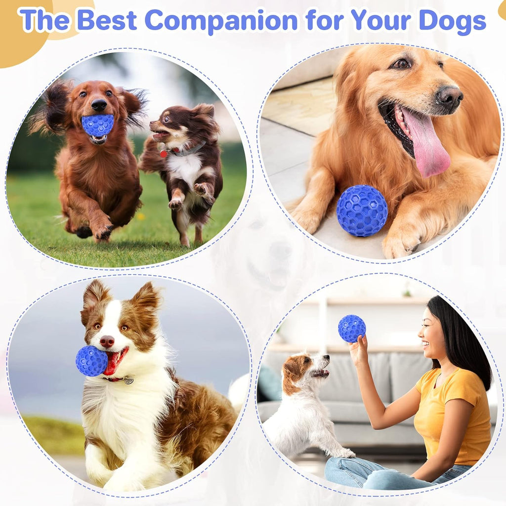 DISSKNIC Tough Squeaky Dog Balls Puppy Toys, Interactive Dog Toys for Small Dogs, Puppy Chew Toys for Teething and Relax, Dog Chew Toy Small Balls Dog Toys for Small Breed, Outdoor Dog Toys for Dogs