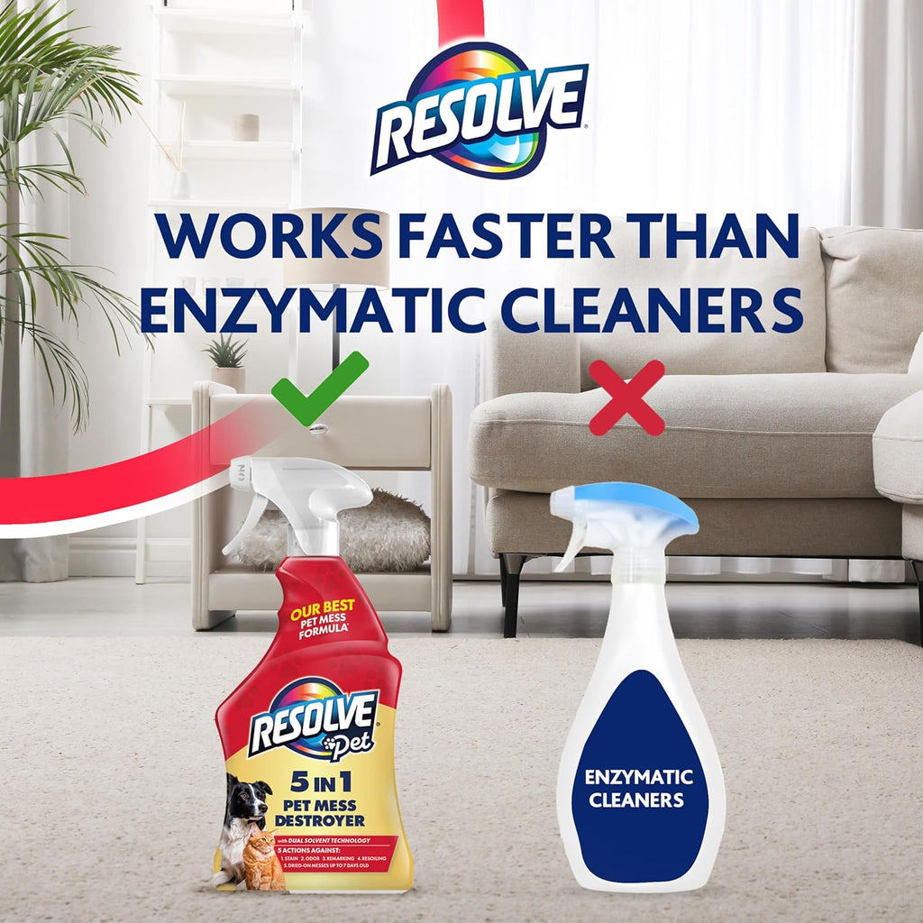 Resolve® 5-in-1 Pet Carpet Cleaner Spray for Stains & Odors, 22oz