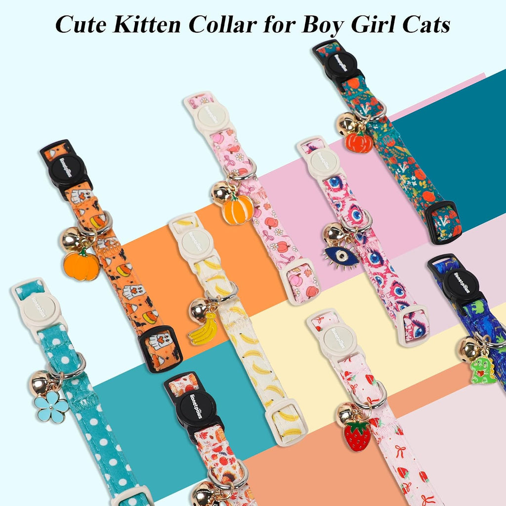lionet paws 2 Pack Cat Collar Breakaway with Bells-Black & Teal