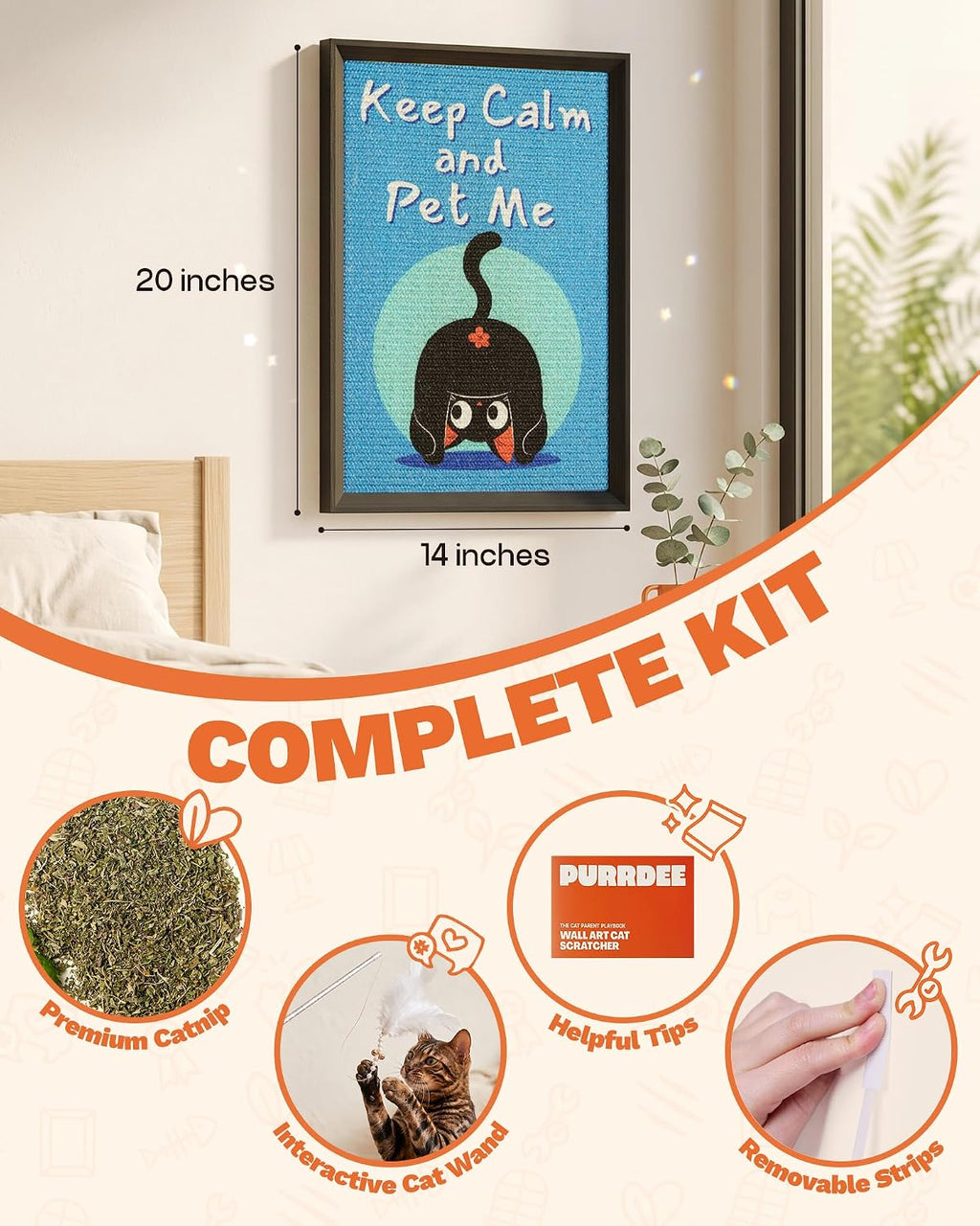 Decorative Wall Art Cat Scratcher Funny Cat Quote Sisal Scratch Pad