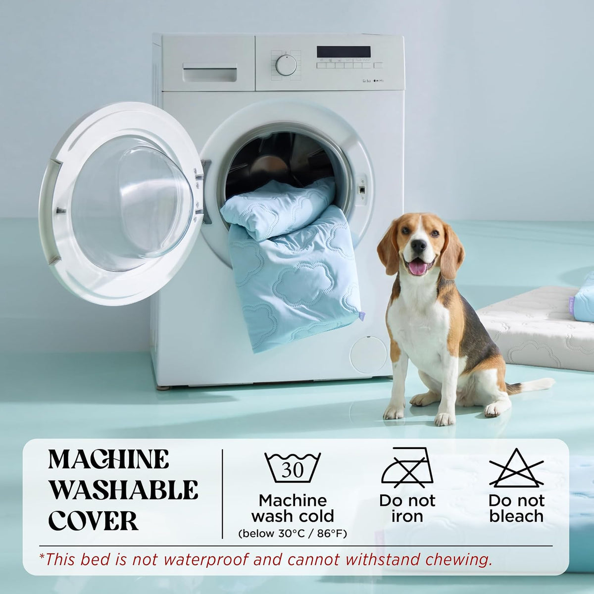 LE SURE ApexCloud™ Cooling Dog Bed for Large Dogs with Washable Cover,35IN