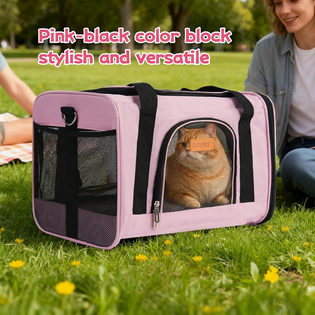 ROYPET Cat Carrier, Portable Pet Carrier Bag Pink