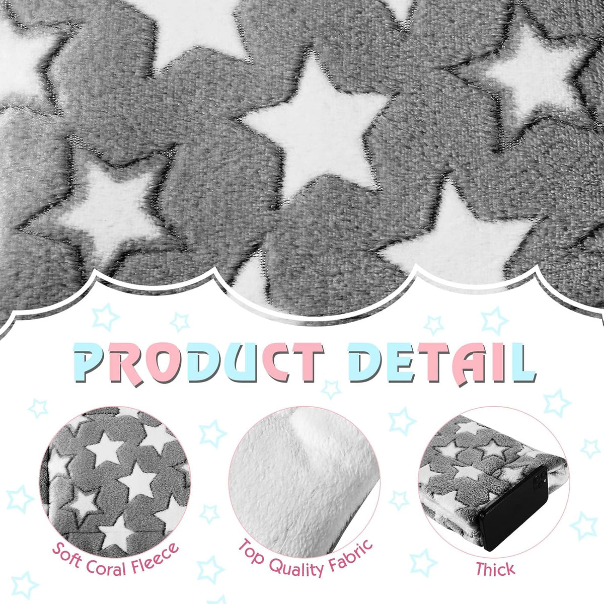 Haull 4 Pcs Waterproof Guinea Pig Bedding Mat, Cute Star, 13 x 10