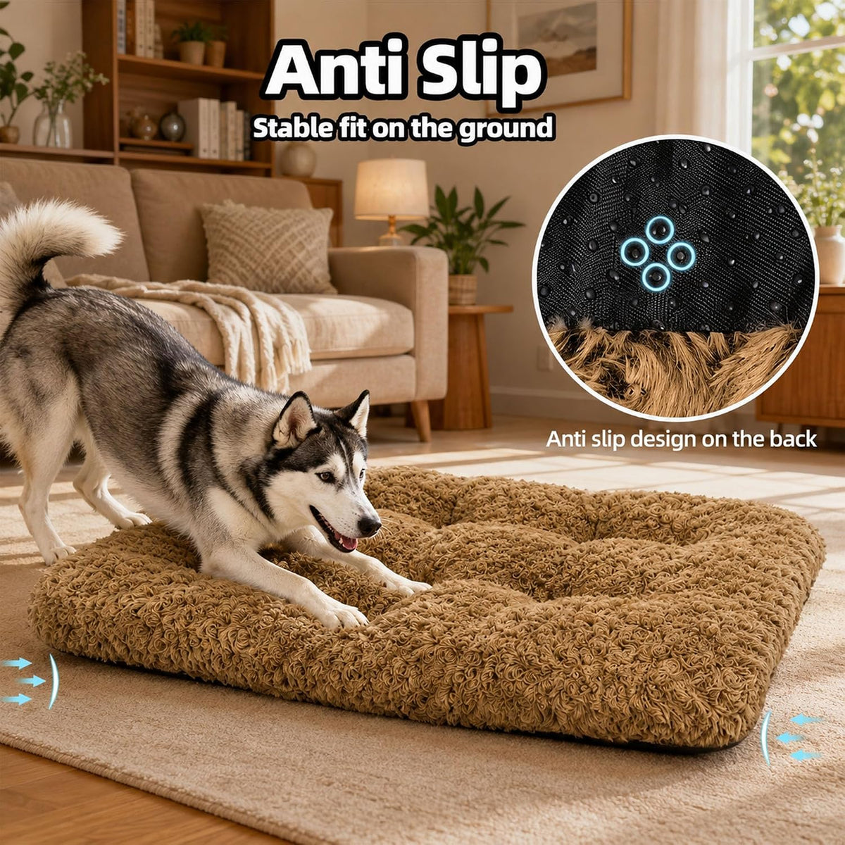 Dog Bed Large Size, Plush Washable Pet Bed Mat, Dog Crate Bed 41"x27"