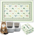 Bienbee Cat Litter Mat, 2 Pack 33" x 22" Machine Washable for Litter Boxes | Cat Litter Rug with Waterproof Backing, Non-Slip Grip and Soft On Kitty Paws to Catch Litter and Protect Floor