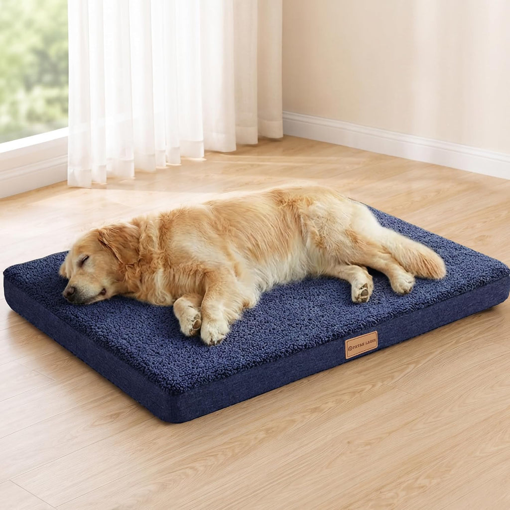 Patas Lague Orthopedic Large Dog Bed Pet Sofa Mat 48''X30'' Navy Blue