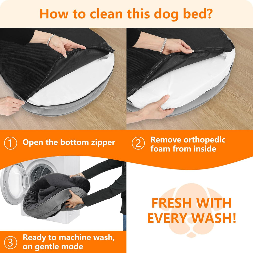 Dwanton Orthopedic Waterproof X-Large Dog Bed Sofa, Gel Memory Foam, 45"