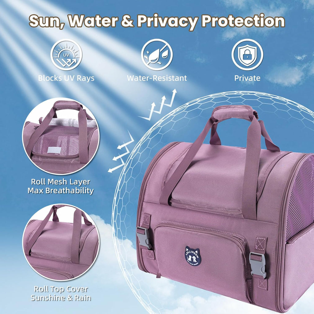 Lollimeow Expandable Large Cat Carrier Backpack, Supports up to 22 lbs