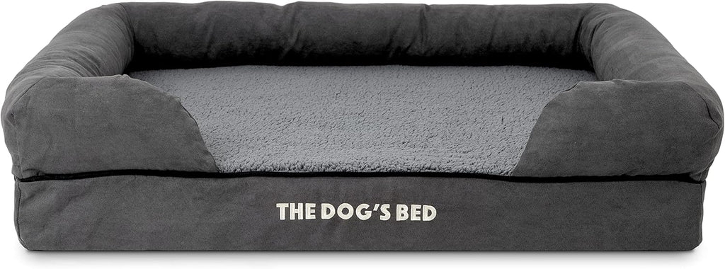 The Dog’s Bed Replacement Outer Cover, Plush Fabric, Grey, Large