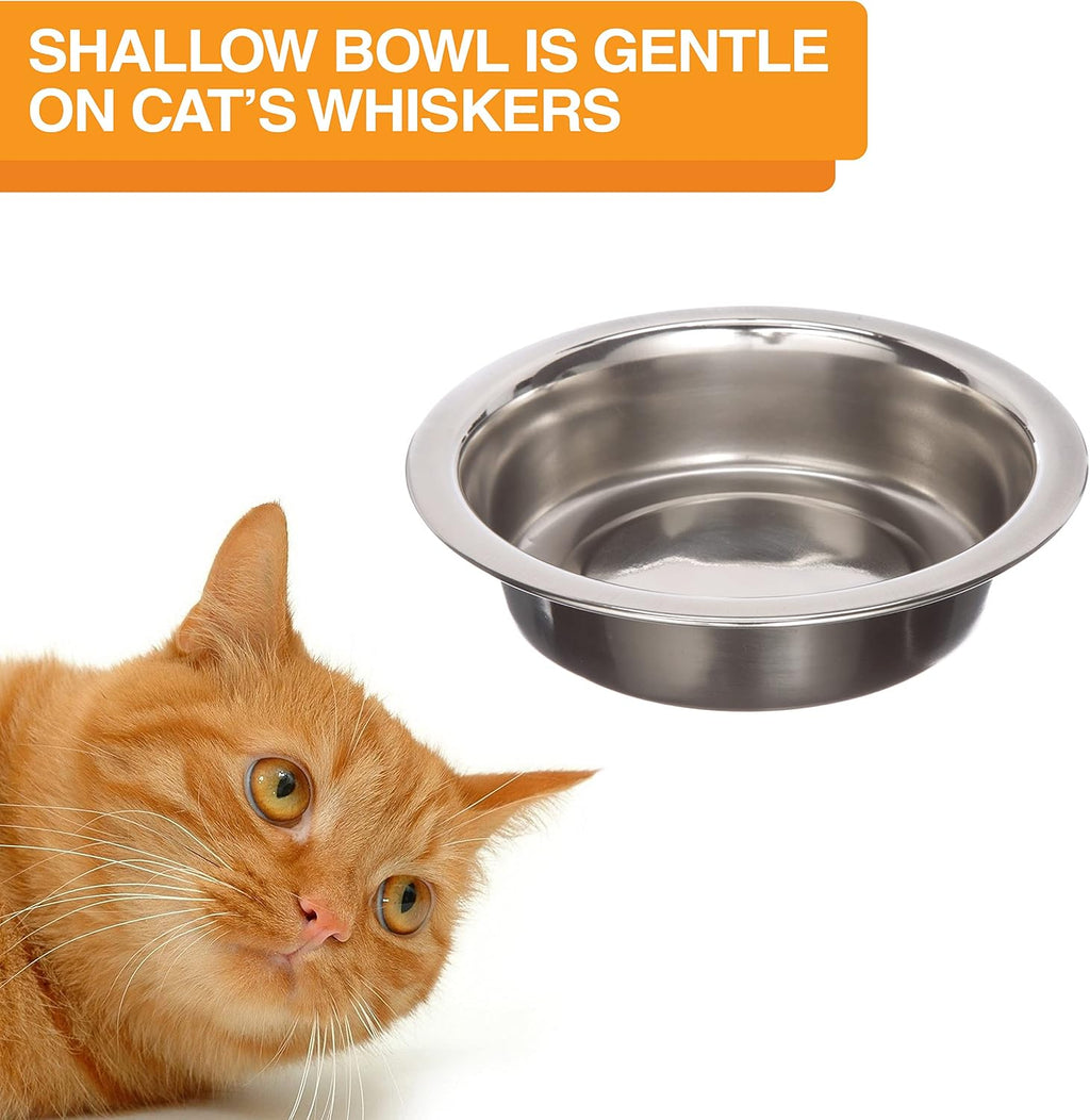 Neater Pet Brands Neater Feeder Deluxe Mess Proof Cat Bowls Elevated, Made in USA, No Spill Raised Bowls for Indoor Cats, Stainless Steel Food and Water Bowl Set, Pet Dish Feeding Station, Cappuccino 