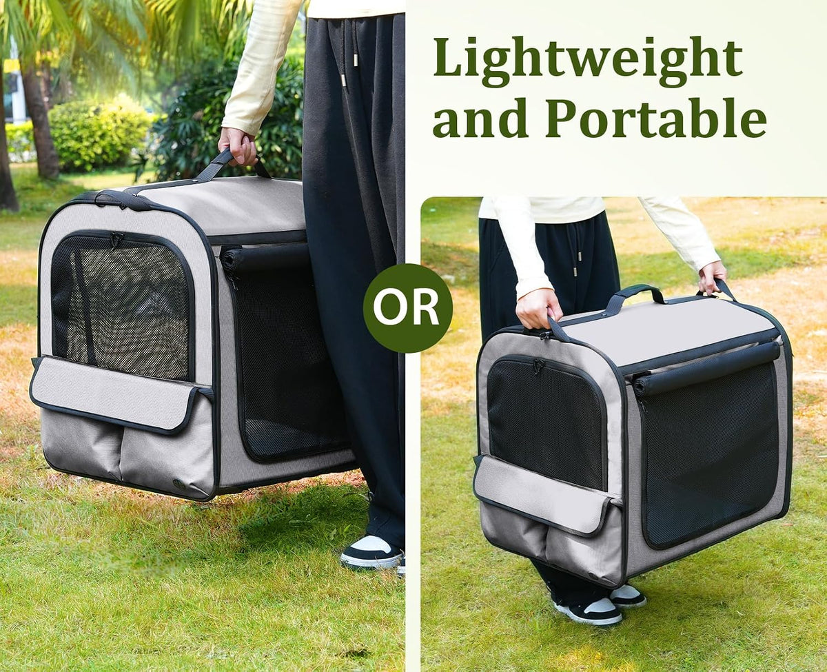 Dog Car Carrier Light Weight,Expandable,Foldable Dog Carrier, Gray