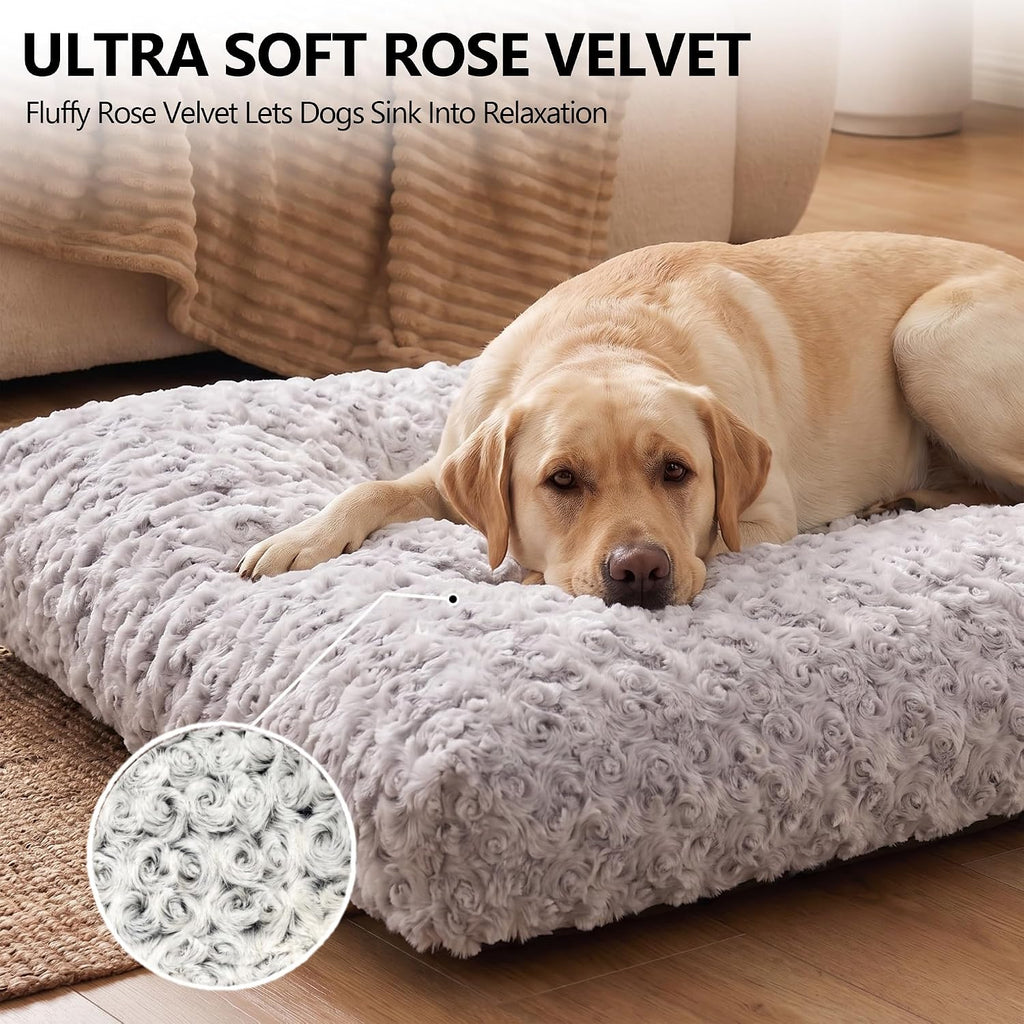 Washable Orthopedic Dog Bed Medium Size Dog Crate Bed Mat 36" Gray