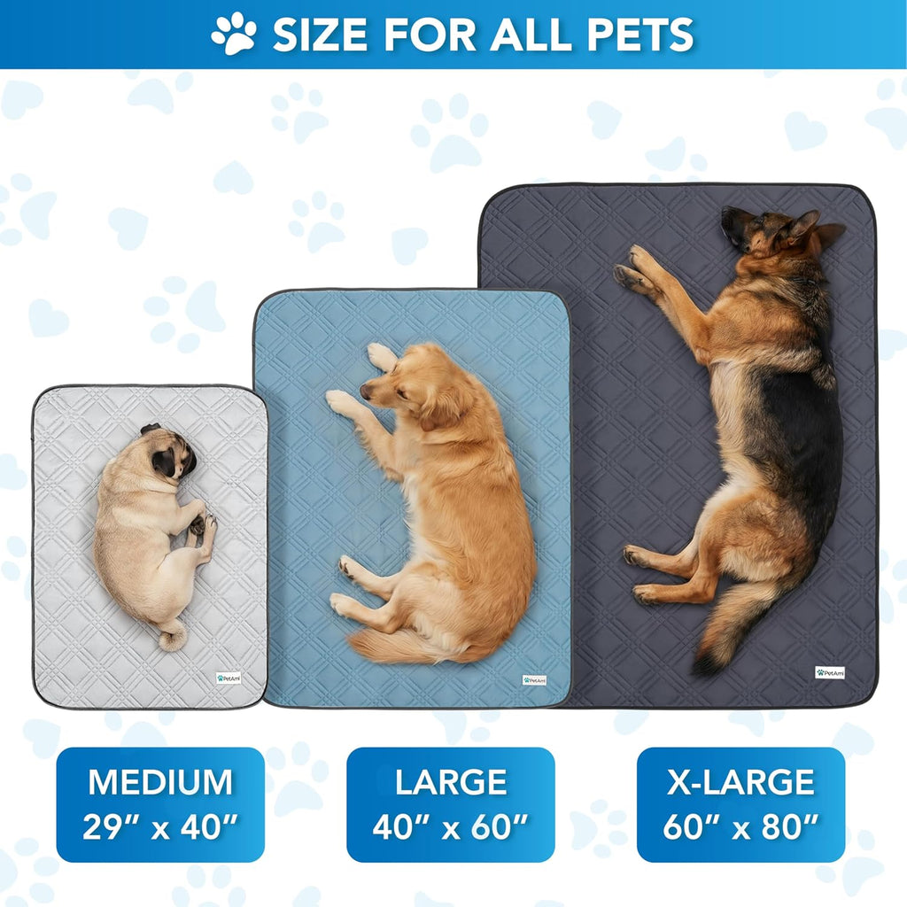 PetAmi Waterproof Dog Cooling Mat Pet Pad for Crate Couch Bed, Blue, 60x80