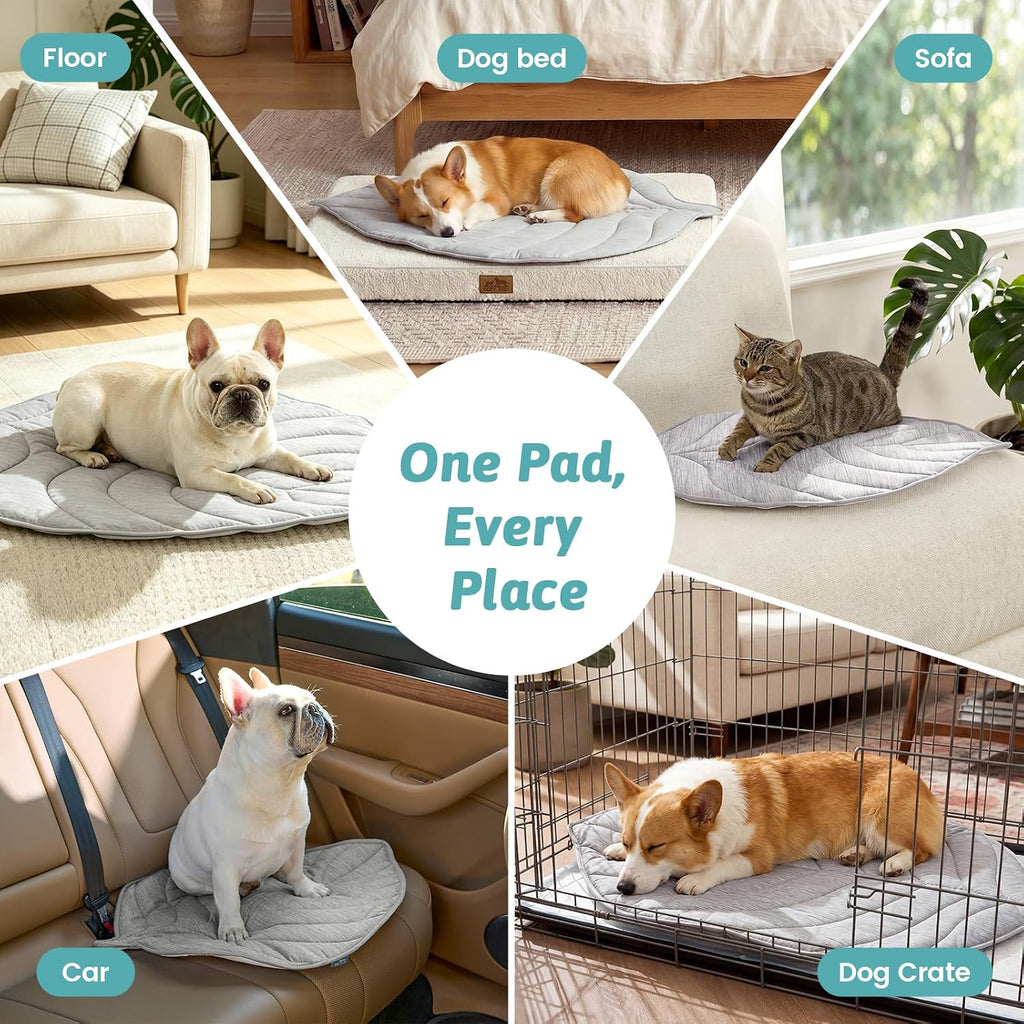 COZY KISS Dog Cooling Mat for Dogs or Cats, Leaf Shaped Pet Pad, 33x28 inch