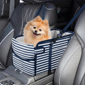 Portable Dog Car Seat for Small Dogs, Puppy Car Seat, Blue Stripes