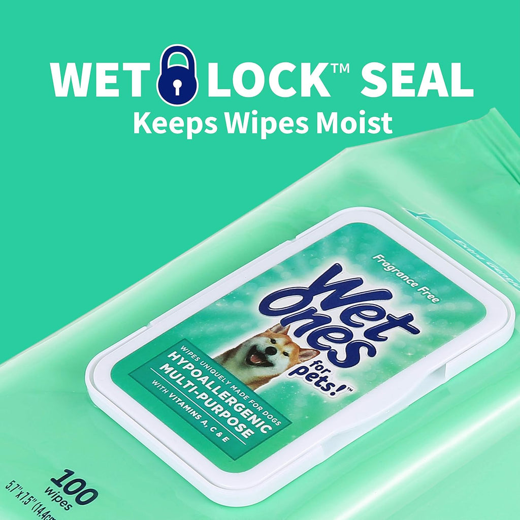 Wet Ones for Pets Hypoallergenic Dog Wipes with Vitamins, 100 Count