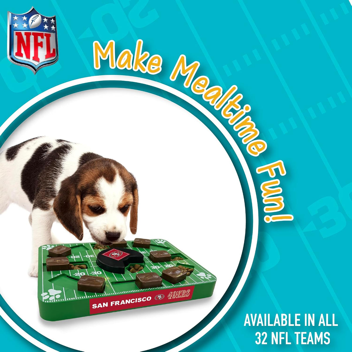 Pets First NFL San Francisco 49ers Puzzle Toy for Dogs, Slow Feeder Board for Pets, Interactive Doggie Treat Toy