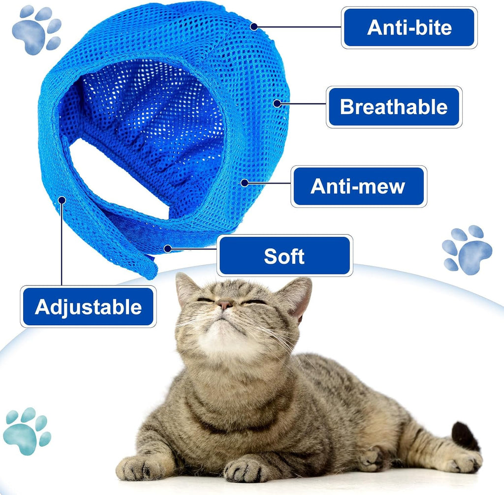 9 Pcs Cat Bathing Bag Set Cat Shower Bag, Navy Blue