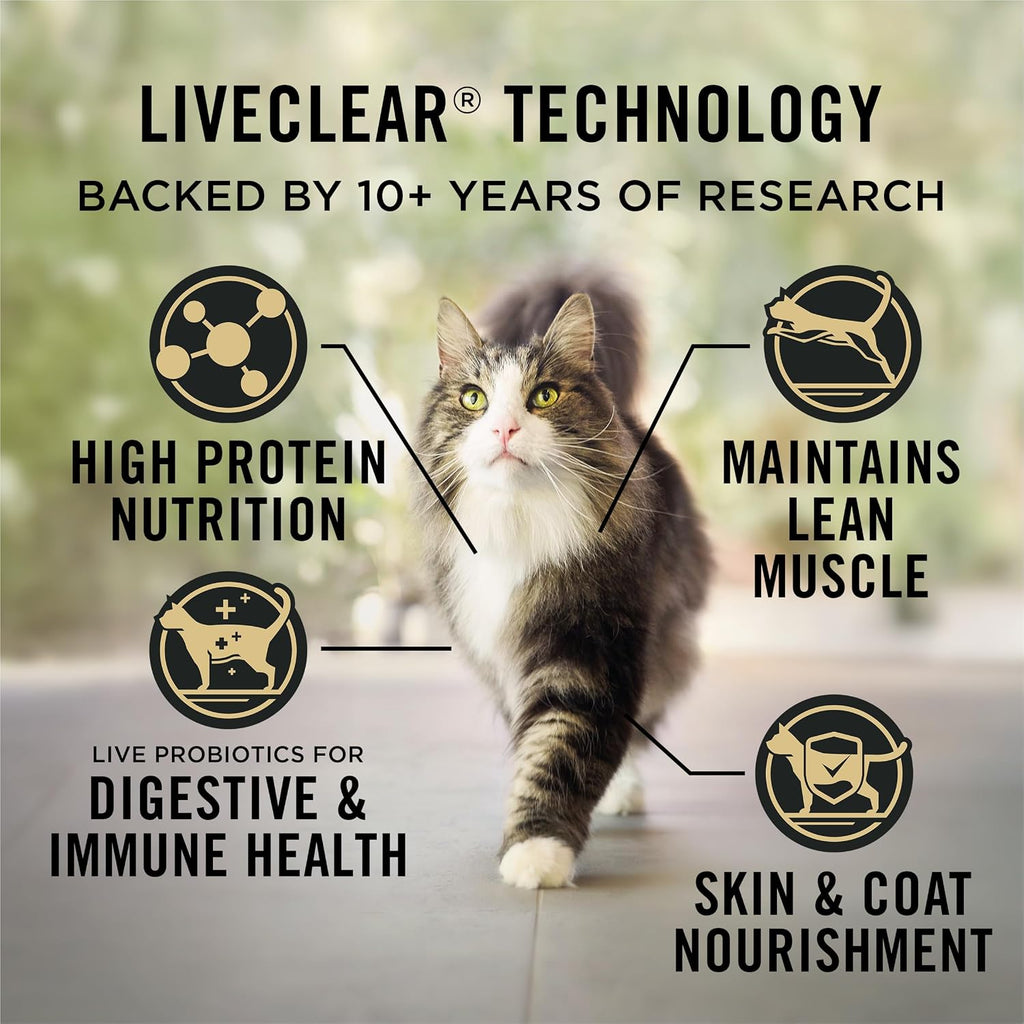 Purina Pro Plan LiveClear Indoor Cat Food, Turkey & Rice, 12.5 lb Bag