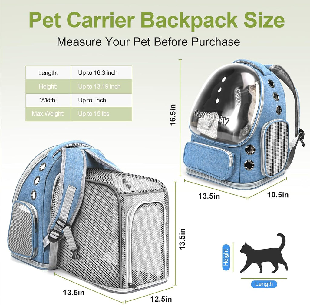 Cawypety Expandable Cat Backpack Large Space Cat Bubble Backpack Carrier