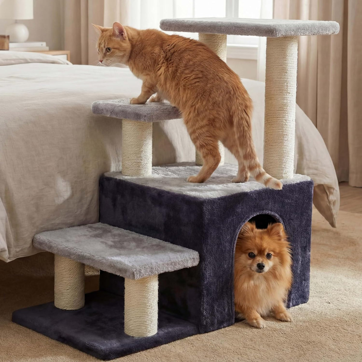 Heybly Cat Scratching Post, Pet Steps for Indoor Cats and Dogs, HSP002SGW