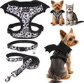 SCENEREAL Halloween Small Dog Harness and Leash Set with Bat Wings