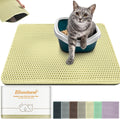 Cat Litter Mat 24"x16",Double Layer EVA Litterbox Mat Cream | Extra Large Honeycomb, Waterproof & non-slip, Odor-free, easy clean, washable durable floor protector,scatter control