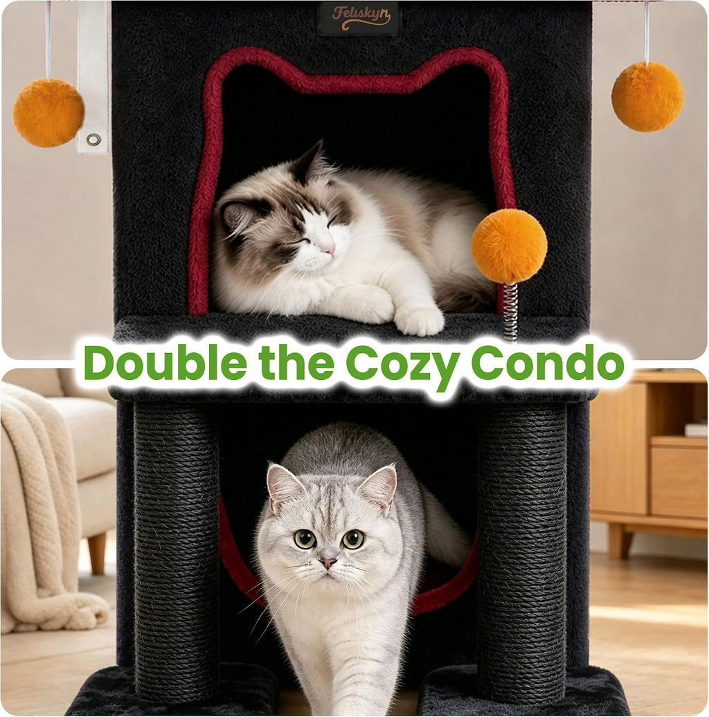 Small Cat Tree Tower Scratching Post for Indoor Cats Large Adult