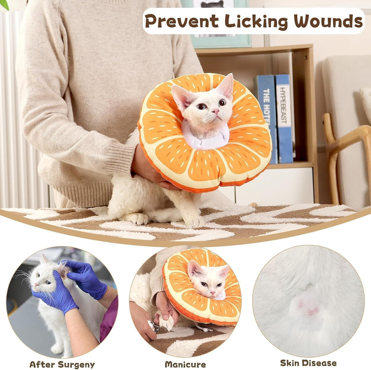 Cat Cone Collar Soft, Medium Waterproof Cat Recovery Collar