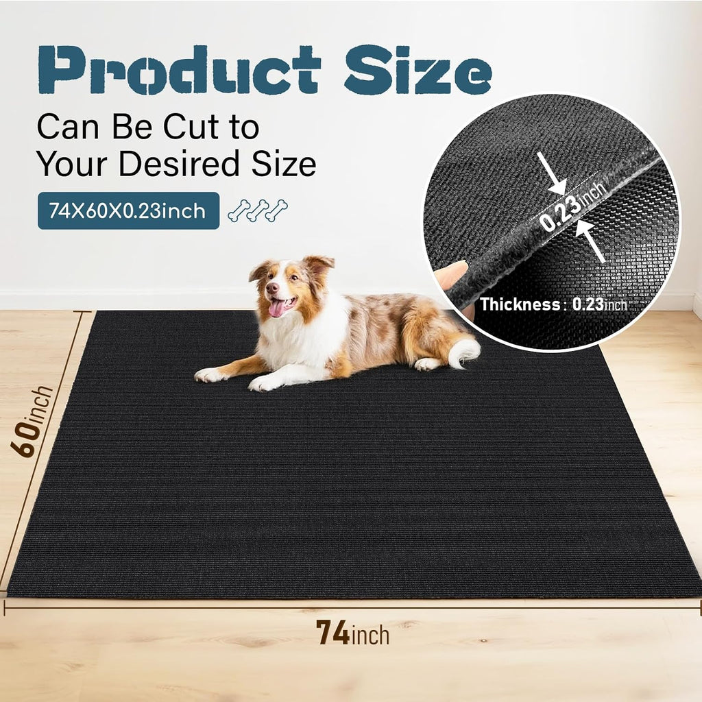Wibeelee 60" X 74" X 0.23'' Mat for Under Dog Crate Waterproof Non-Slip Kennel Mat to Protect Floors Extra Large Absorbs Urine Reusable Dog Playpen Mat