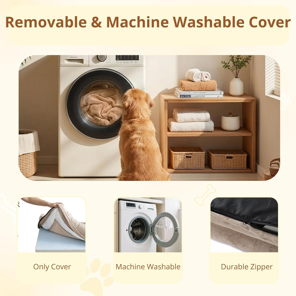 EGOHOME Orthopedic Large Dog Bed, Waterproof Washable L Pet Bed 36"