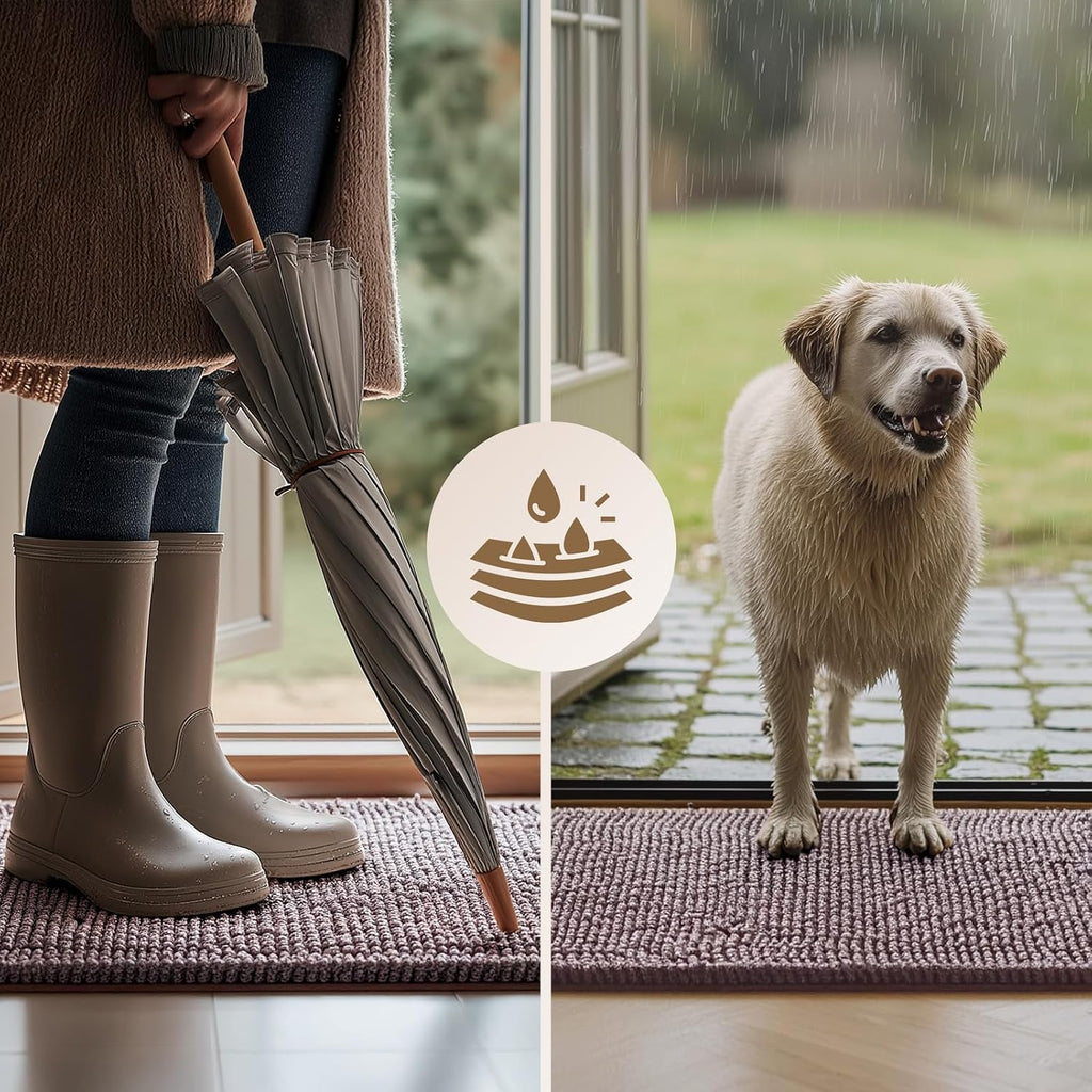EHEYCIGA 60x24in.Super Absorbent Dog Door Mat for Muddy Paws Entryway Rug