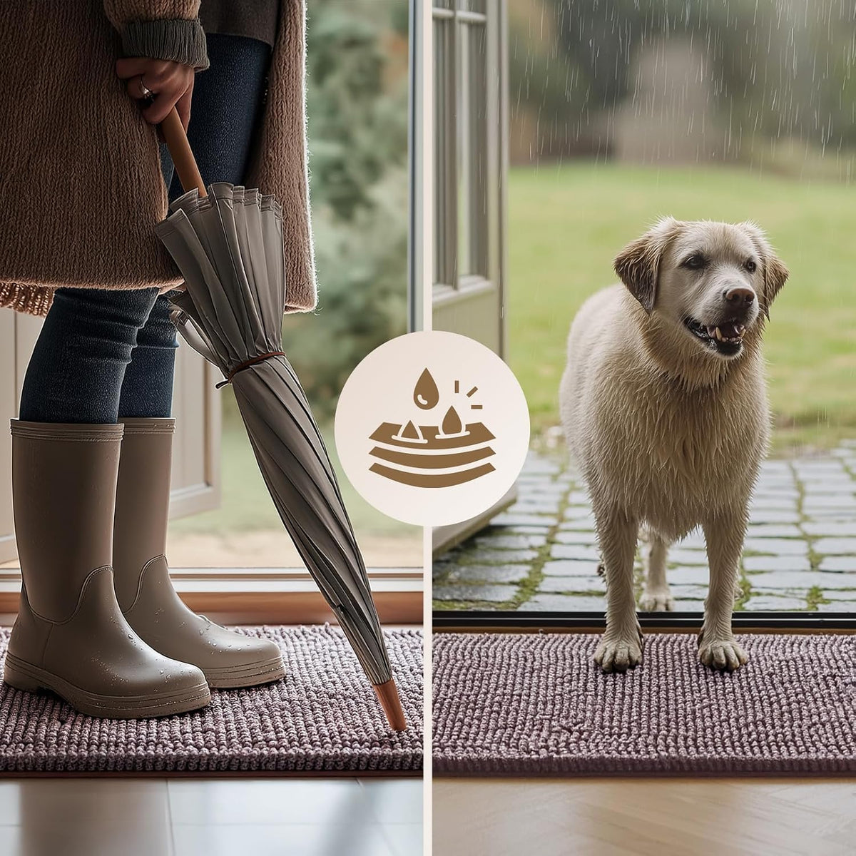 EHEYCIGA 60x24in.Super Absorbent Dog Door Mat for Muddy Paws Entryway Rug