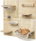 Ardilla & Co. Cat Wall Furniture – Wall-Mounted Modular Wooden Boards with 7 Moveable Accessories, Cat Wall Shelves, Hammock, Climber Steps, Perches, Walkways, Toy & Acrylic Bowl!
