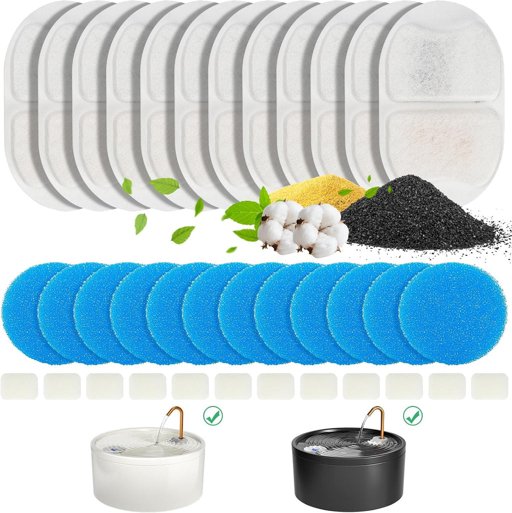 MISFANS Ceramic Dog Water Fountain Filters, 36-Piece Replacement Set