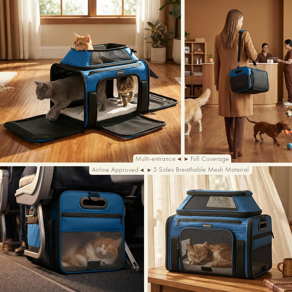 Top-Expandable Pet Carrier with Treat & Pet Window,18x13x9.5