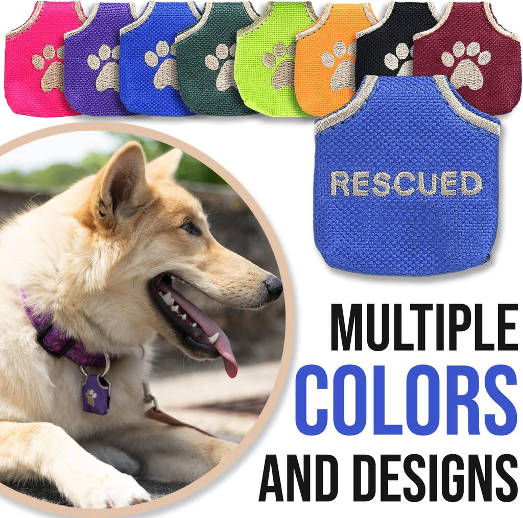 Woofhoof Dog Tag Cover (Blue Rescued)