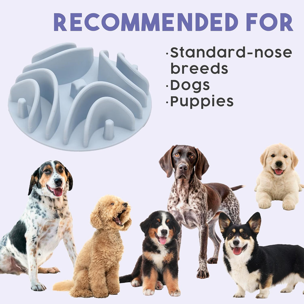 Great Vibes - Silicone Slow Feeder Insert for 6 Inch+ Dog Bowl (Mauve)