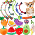 MRSOHRET Puppy Chew Toys for Teething, Dog Toys for Aggressive Chewers | 18 Pcs Interactive Dog Toys for Puppies, Puppy Toy Bundle with Squeaky and Rope for Small Dogs to Keep Them Busy