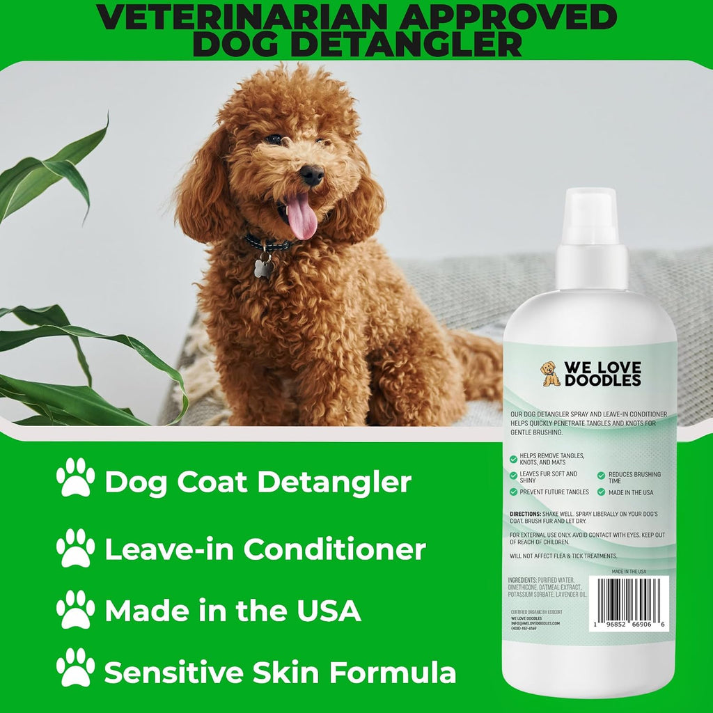 Dog Detangler Spray, Leave-in Conditioner Spray for Dogs, Lavender, 16 oz