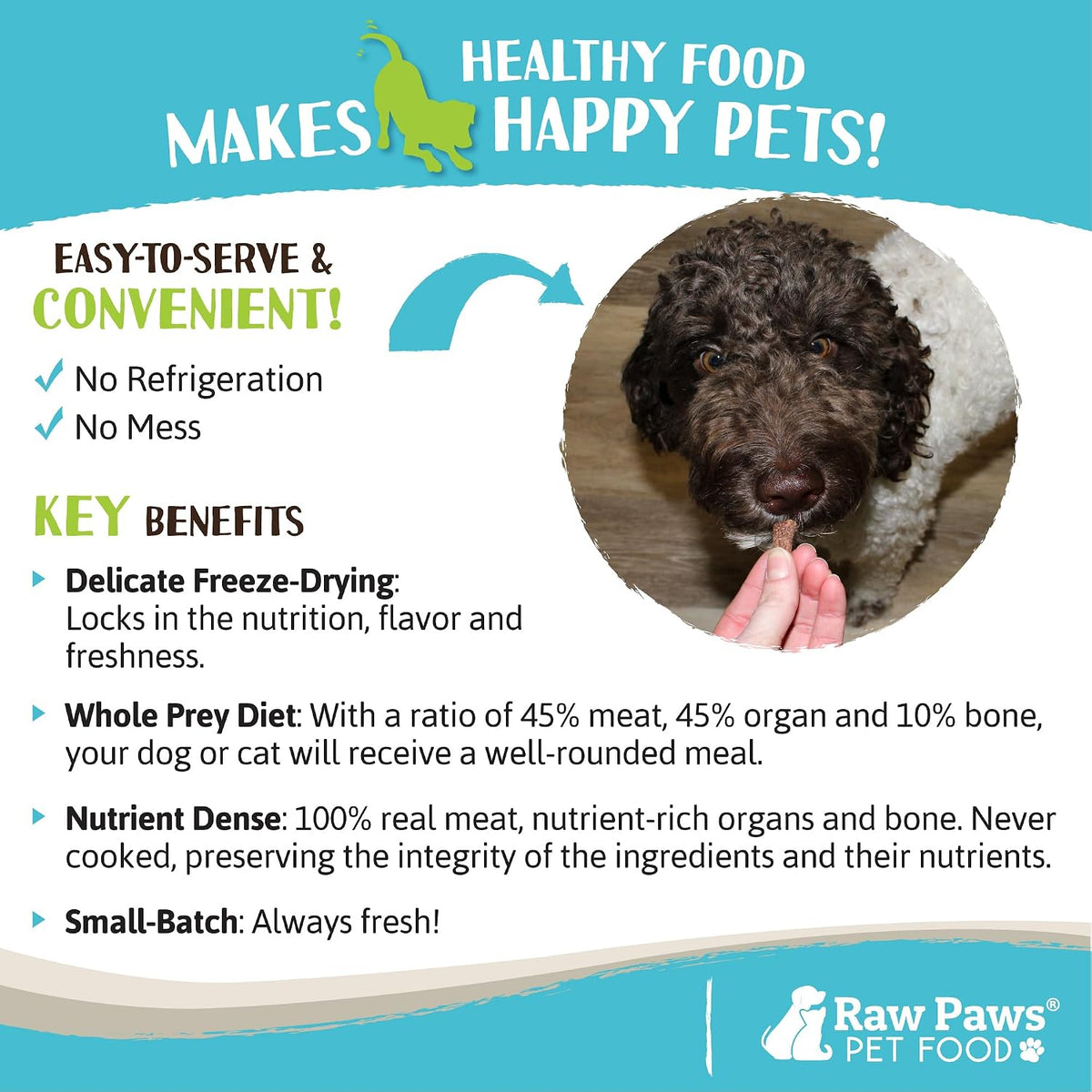 Raw Paws Freeze Dried Dog Food & Cat Food - Rabbit Recipe, 16-oz - USA Made