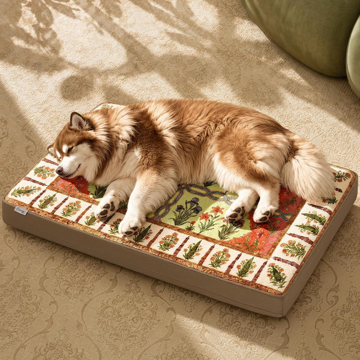 Exsnugy Orthopedic Washable Dog Bed Boho Crate Pet Pad for Large Dog 47in