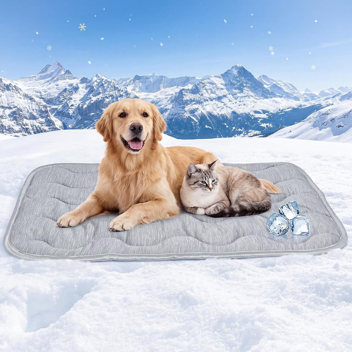 Dog Cooling Mat Q-Max>0.4 47.2" *29.6" Self Cool Pad for Dogs and Cats with Anti-Slip Bottom, Washable Portable Pet Sleeping Pad for Summer，X-Larger Size