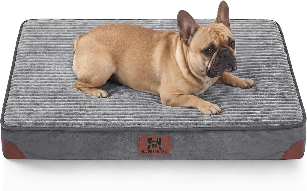 H.VERSAILTEX Waterproof Orthopedic Dog Bed for Crate, Grey, 30"x20"x3.2"
