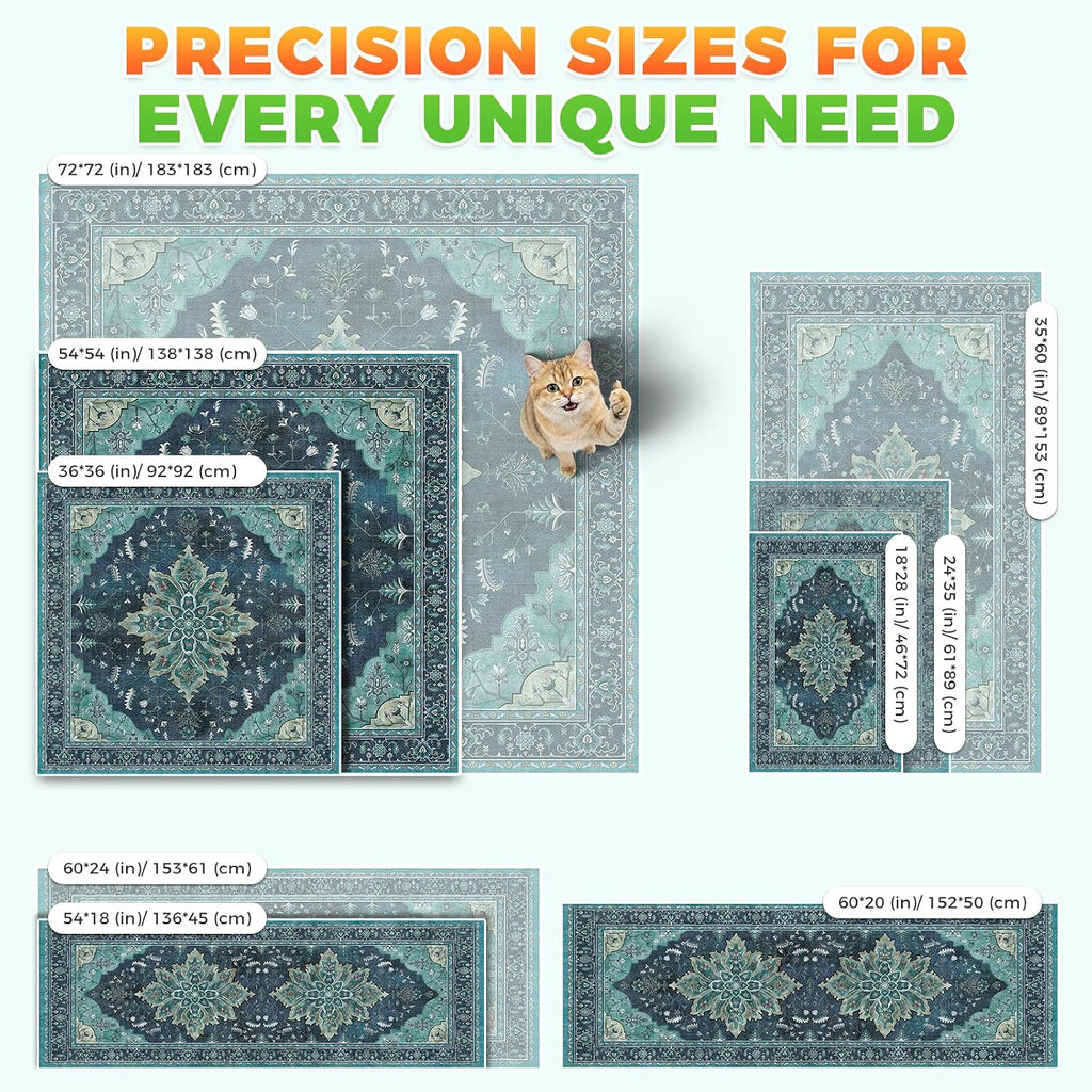 Hompet Cat Litter Mat 2 Pack, 36x36 Large Machine Washable Trapping Mats for Cats, Super Absorbent & Urine-Proof Cat Litter Box Mat for Floor, Waterproof & Non Slip Kitty Litter Rug