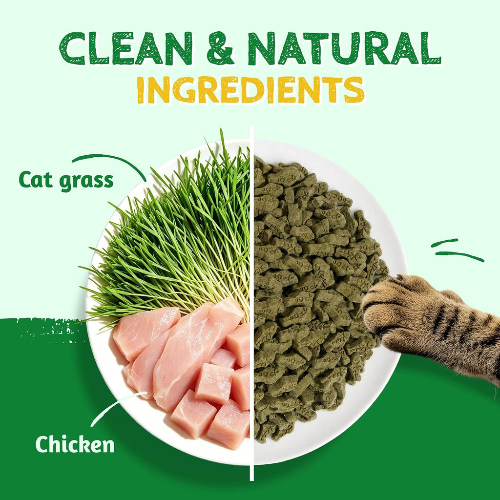 Just Try 16 oz Feline Grass Treats Chicken Flavor Hairball Treats for Cats