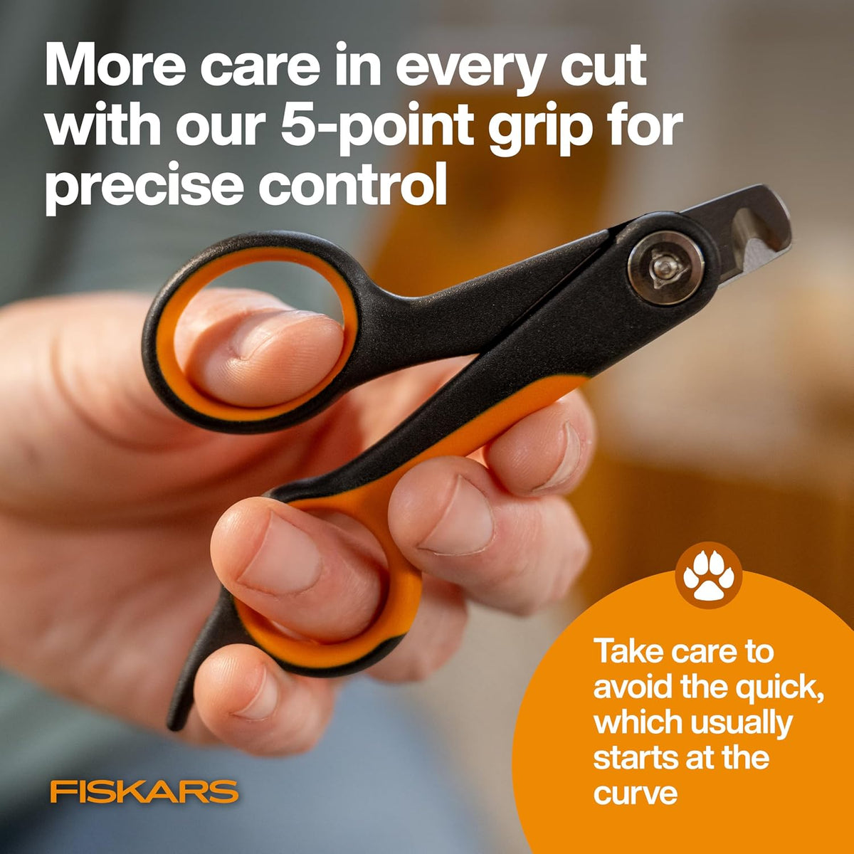 Fiskars Pet Nail Clippers, Cat and Dog Trimmers for Grooming, 4.25", Small (Pack of 6)