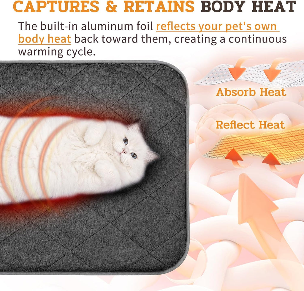 NWK Self Warming Thermal Pet Mat for Dogs and Cats (Black, X-Large)