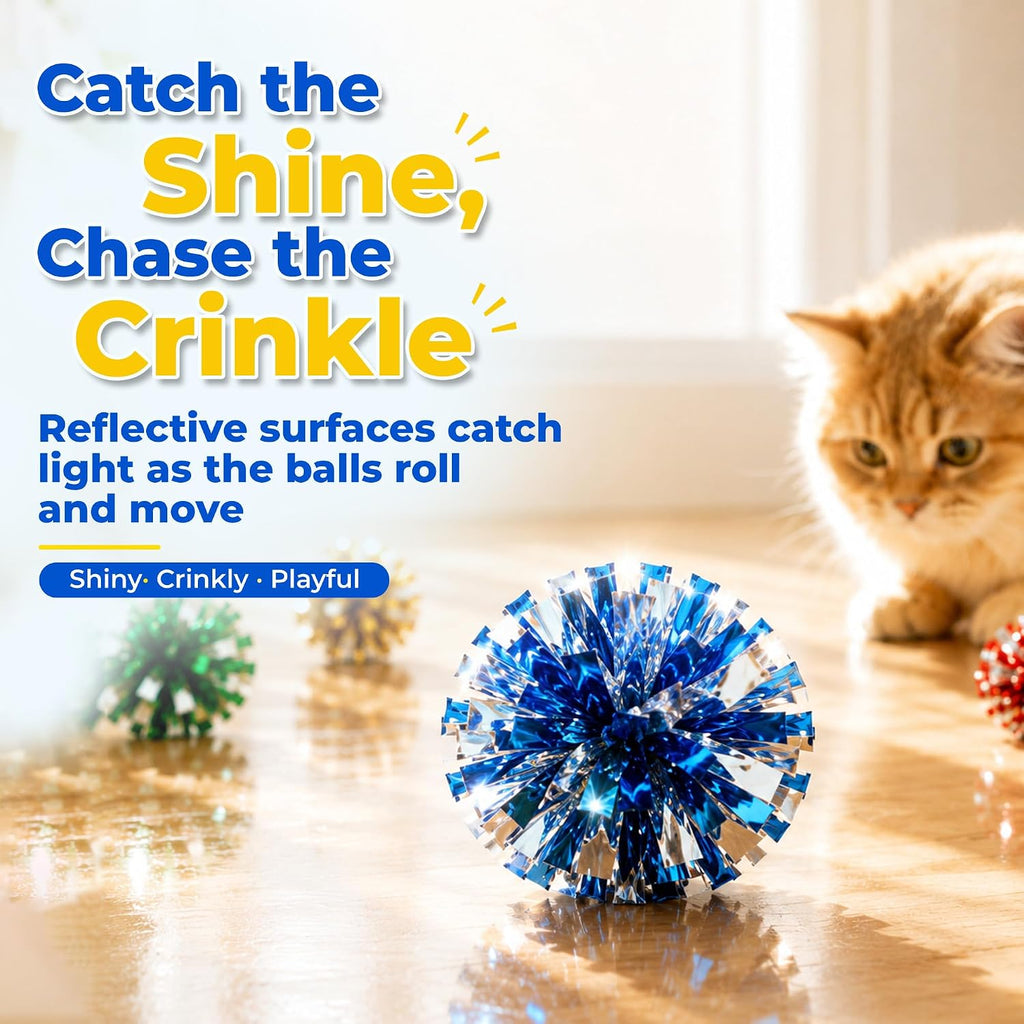 HA SHI Cat Crinkle Balls, 1.6 Inch, 50 Pack