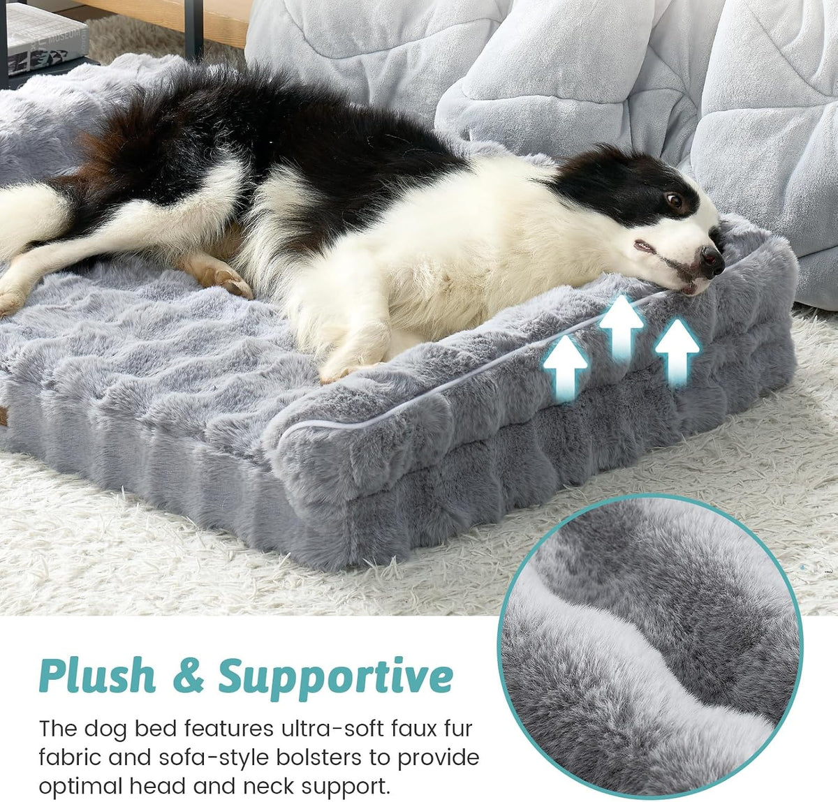 COZY KISS Orthopedic XL Dog Bed for Large Dog, Washable Pet Bed